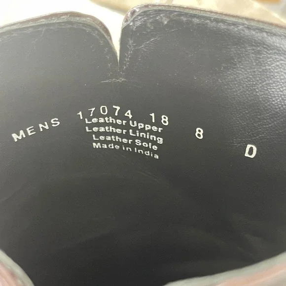 Florsheim Essex Boots Men 8D Red Leather Dress Ankle Side Zip Moc Toe 17074 18 - Picture 4 of 13